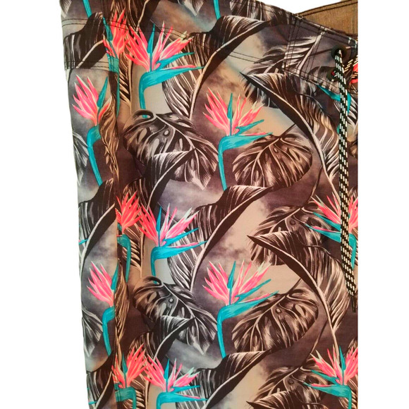 Hurley Board shorts multicolor Floral Men's Size 36 Inseam 9in 20 in Length‎ NWT - Picture 4 of 9